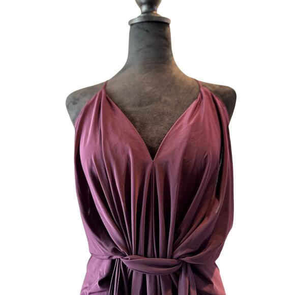 MISA Los Angeles Domino Purple Draped Front Tie Dress Size XS - Picture 1 of 8